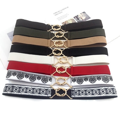 Single circle black buckle waist seal