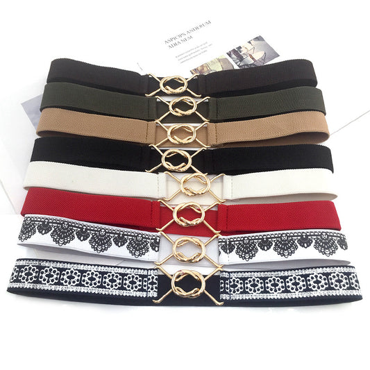 Single circle black buckle waist seal