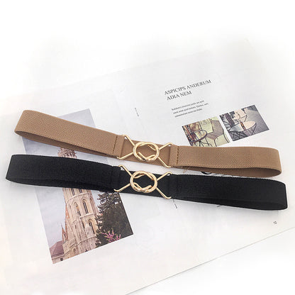 Single circle black buckle waist seal