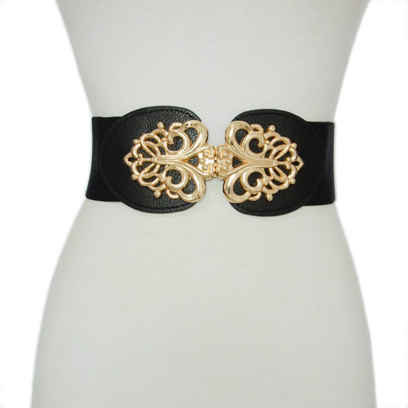 Pattern decorative elastic band wide waist seal