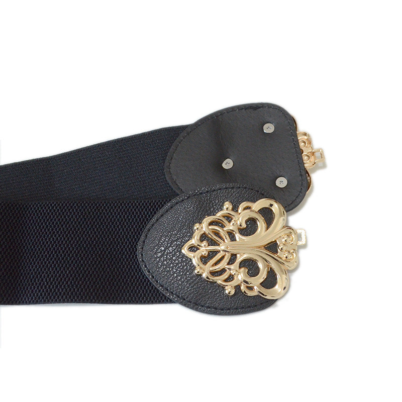 Pattern decorative elastic band wide waist seal