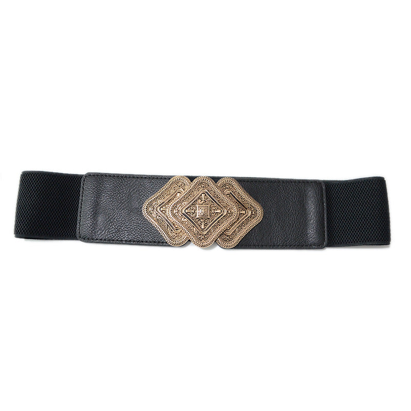 Carved buckle waist elastic band wide waist seal