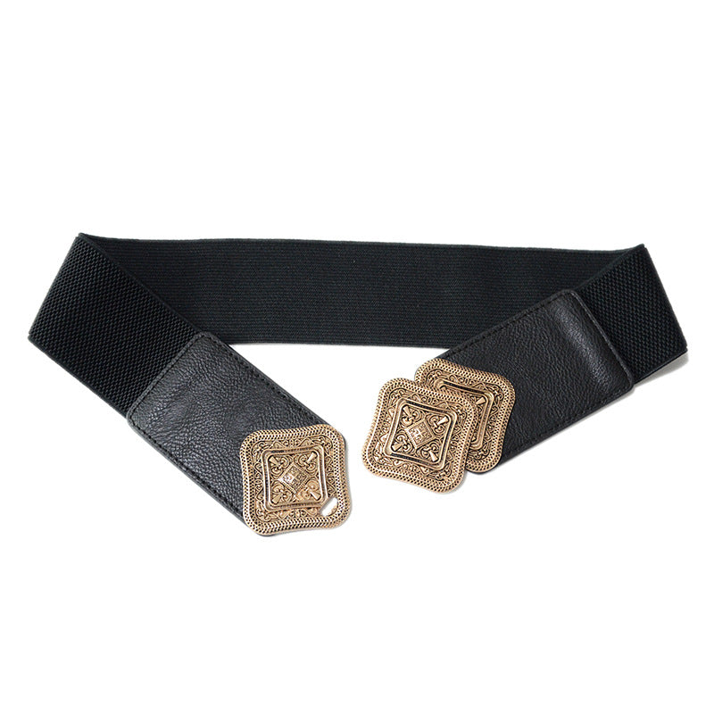 Carved buckle waist elastic band wide waist seal