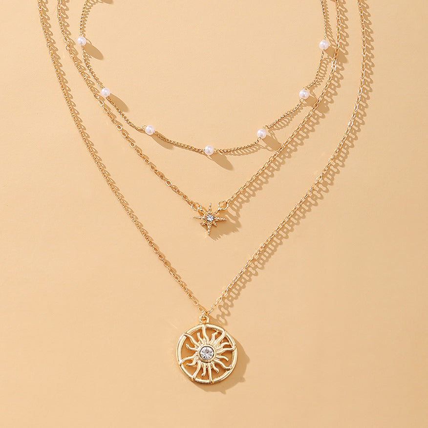 Vintage Imitation Pearl Layered Necklace