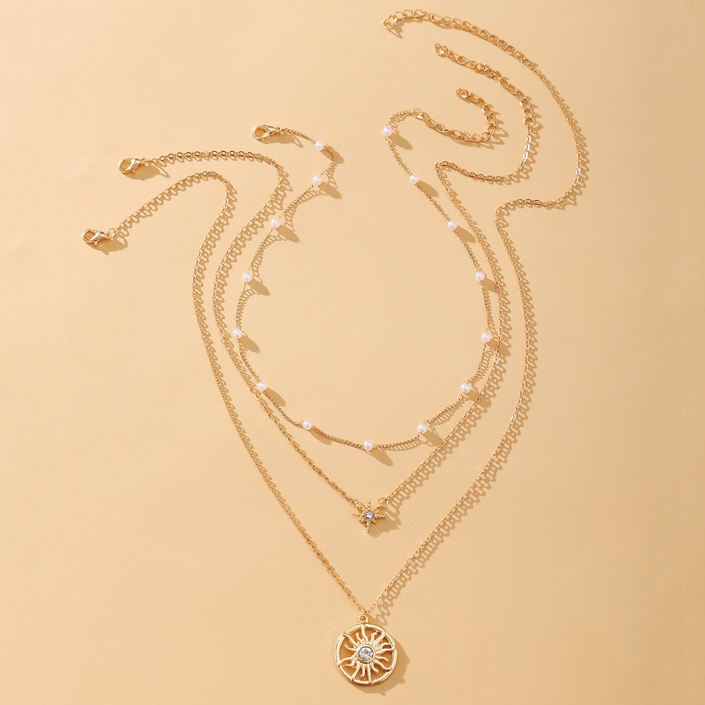 Vintage Imitation Pearl Layered Necklace
