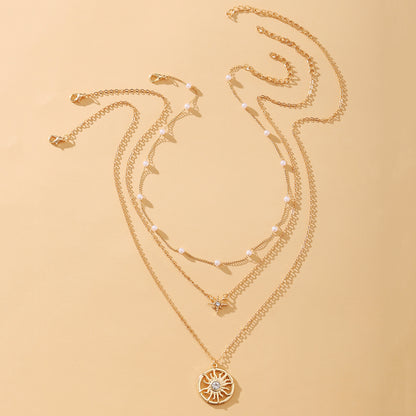 Vintage Imitation Pearl Layered Necklace