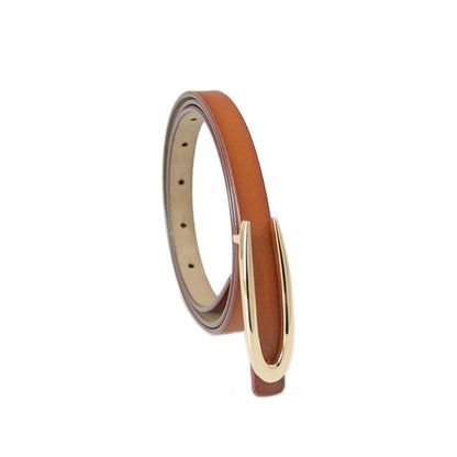 Real cowhide thin belt with skirt