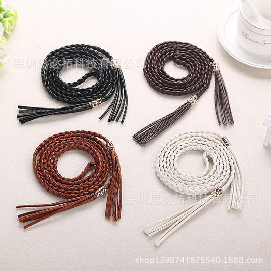 Hand-woven solid color belt