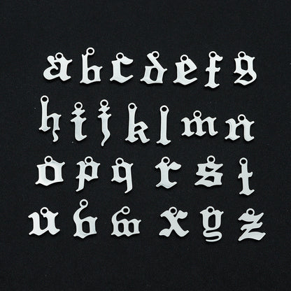 5 pcs/titanium steel hollow letter pendant