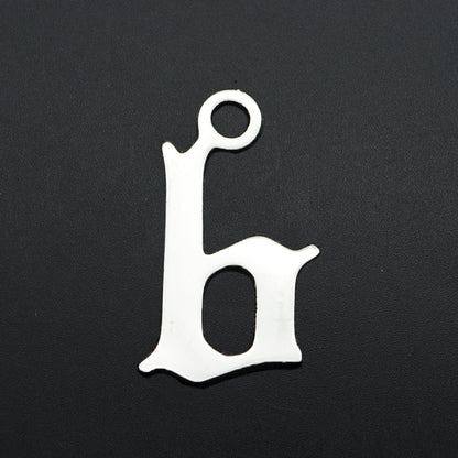 5 pcs/titanium steel hollow letter pendant
