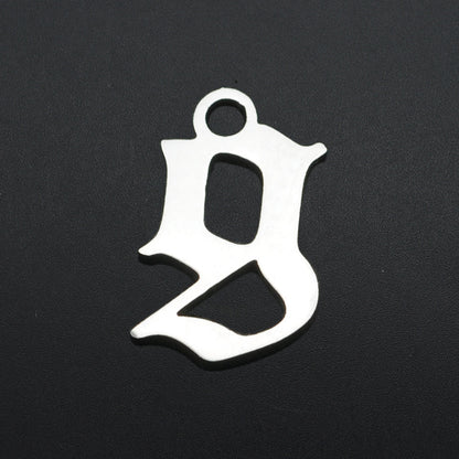 5 pcs/titanium steel hollow letter pendant