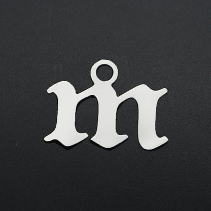 5 pcs/titanium steel hollow letter pendant