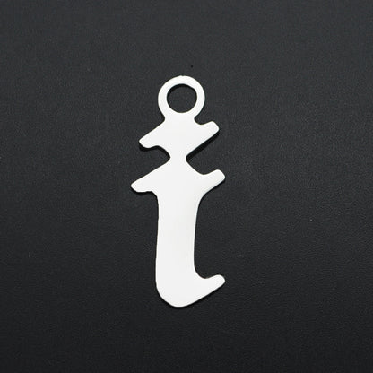 5 pcs/titanium steel hollow letter pendant