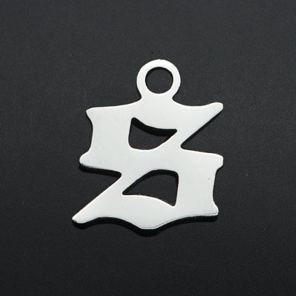 5 pcs/titanium steel hollow letter pendant