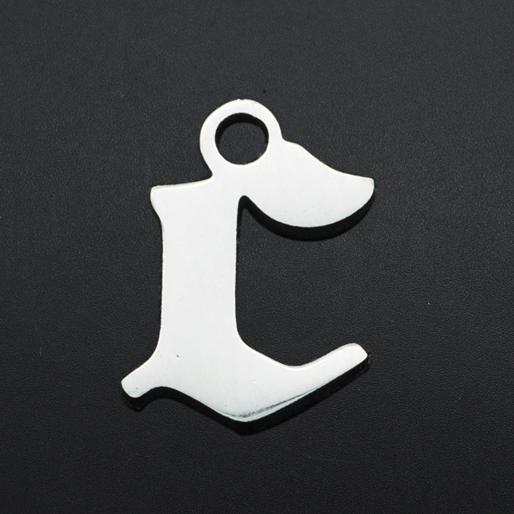 5 pcs/titanium steel hollow letter pendant