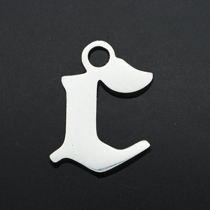 5 pcs/titanium steel hollow letter pendant