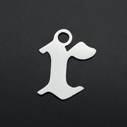 5 pcs/titanium steel hollow letter pendant