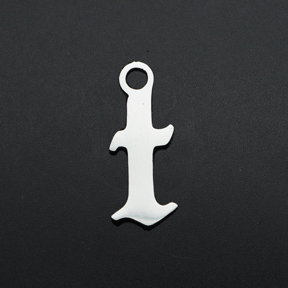 5 pcs/titanium steel hollow letter pendant