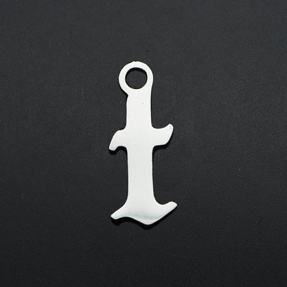5 pcs/titanium steel hollow letter pendant