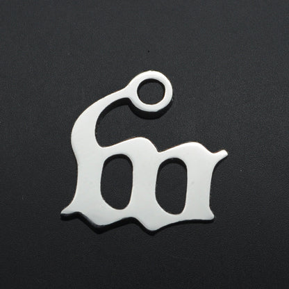 5 pcs/titanium steel hollow letter pendant