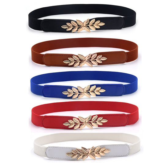 Simple Versatile Leaf Pair Buckle Belt