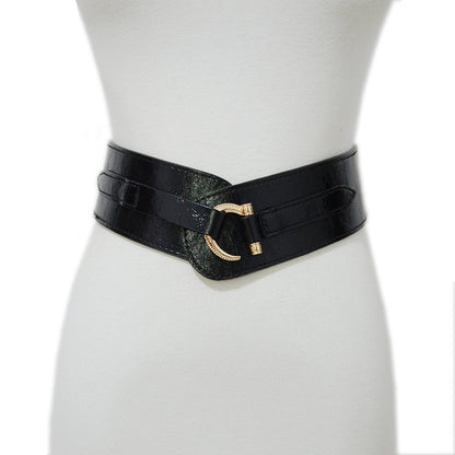 Real cowhide waist elastic band wide waist seal