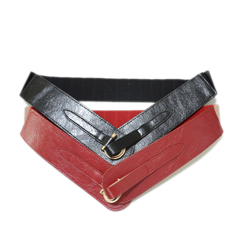 Real cowhide waist elastic band wide waist seal