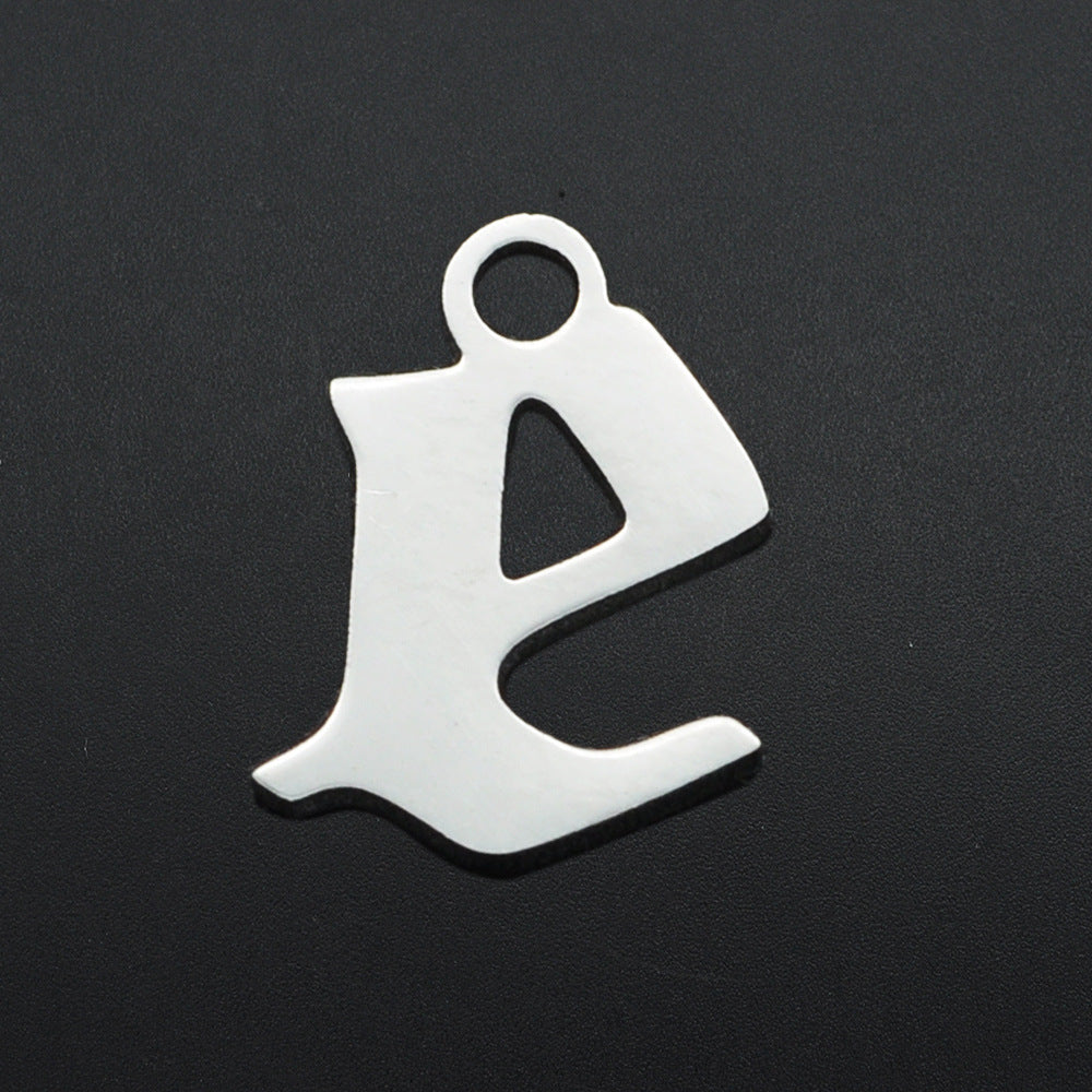 5 pcs/titanium steel hollow letter pendant