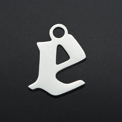 5 pcs/titanium steel hollow letter pendant