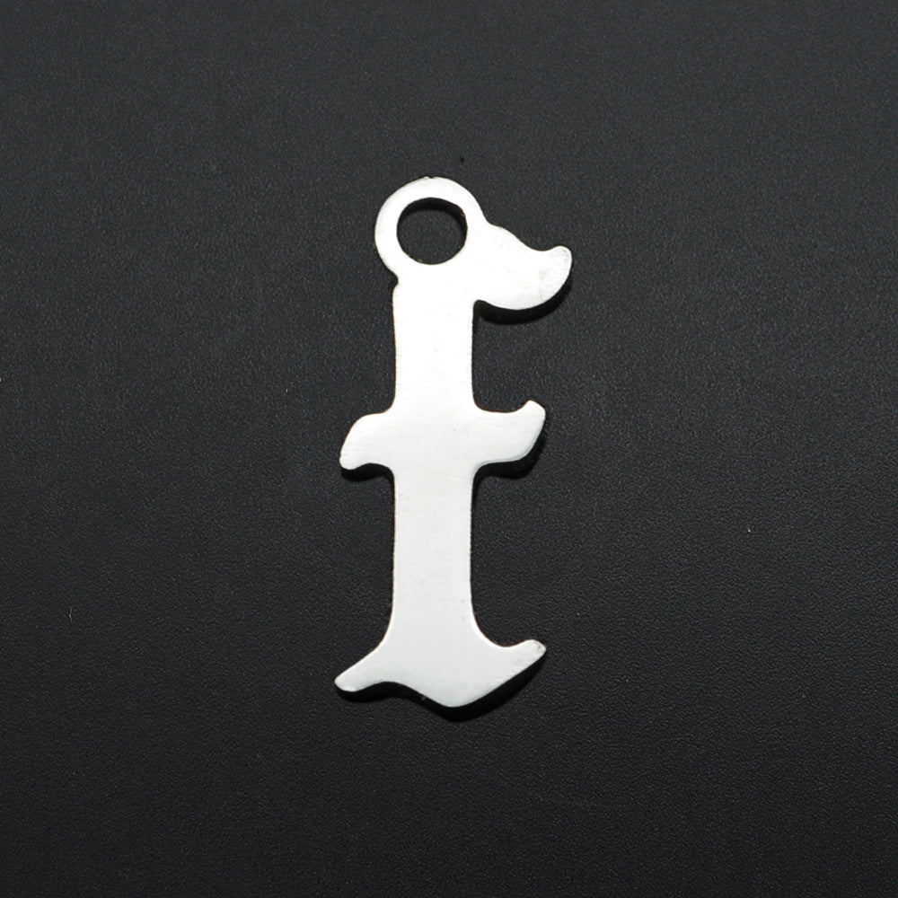 5 pcs/titanium steel hollow letter pendant