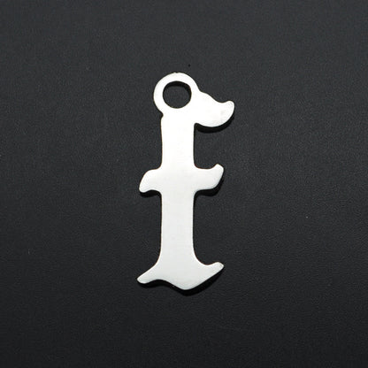 5 pcs/titanium steel hollow letter pendant