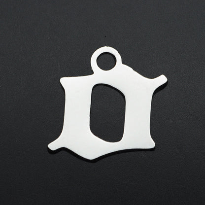 5 pcs/titanium steel hollow letter pendant