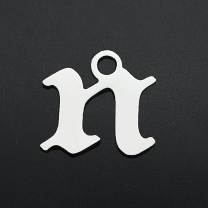5 pcs/titanium steel hollow letter pendant