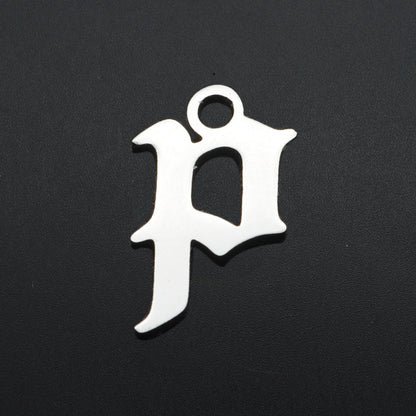 5 pcs/titanium steel hollow letter pendant