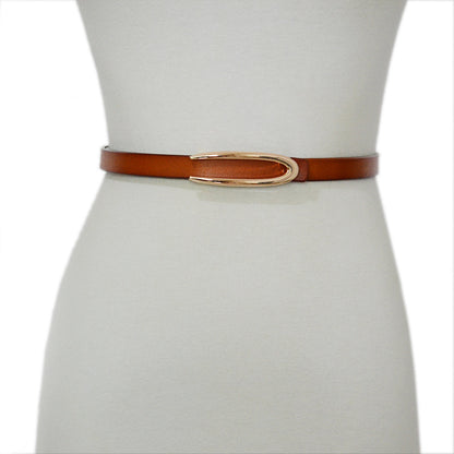 Real cowhide thin belt with skirt