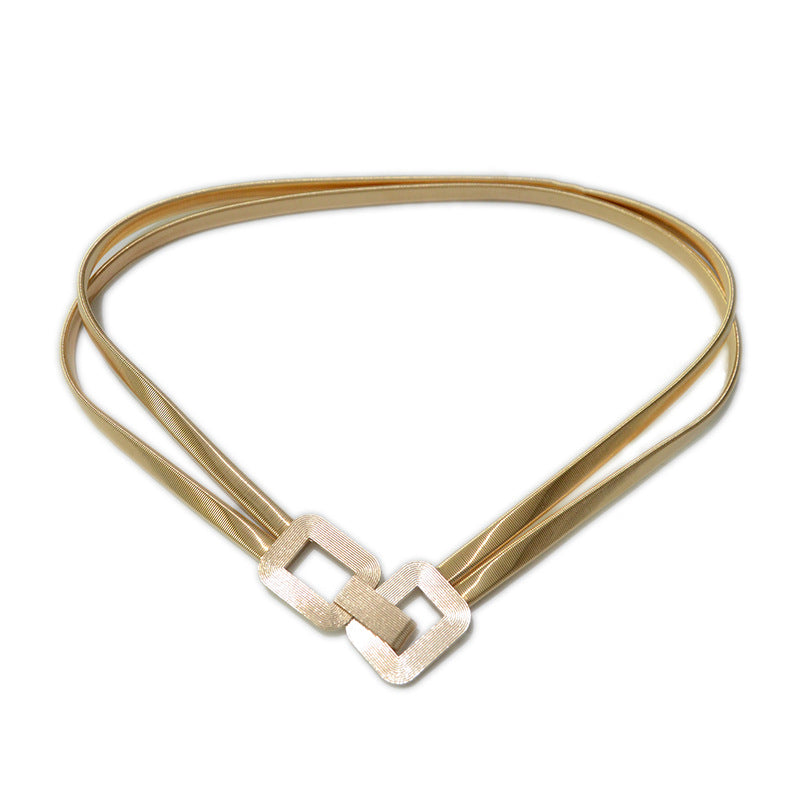 Gold Double Strand Stretch Women's Belt