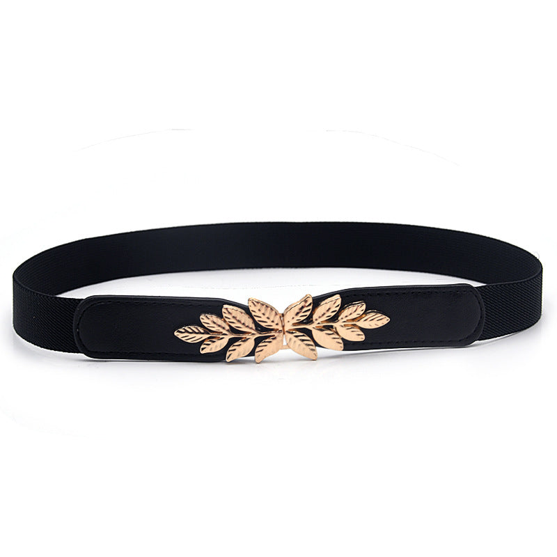 Simple Versatile Leaf Pair Buckle Belt