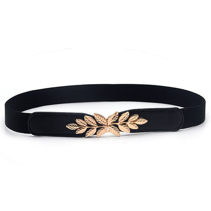 Simple Versatile Leaf Pair Buckle Belt