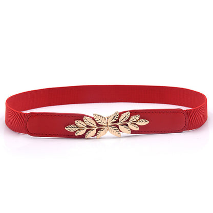 Simple Versatile Leaf Pair Buckle Belt