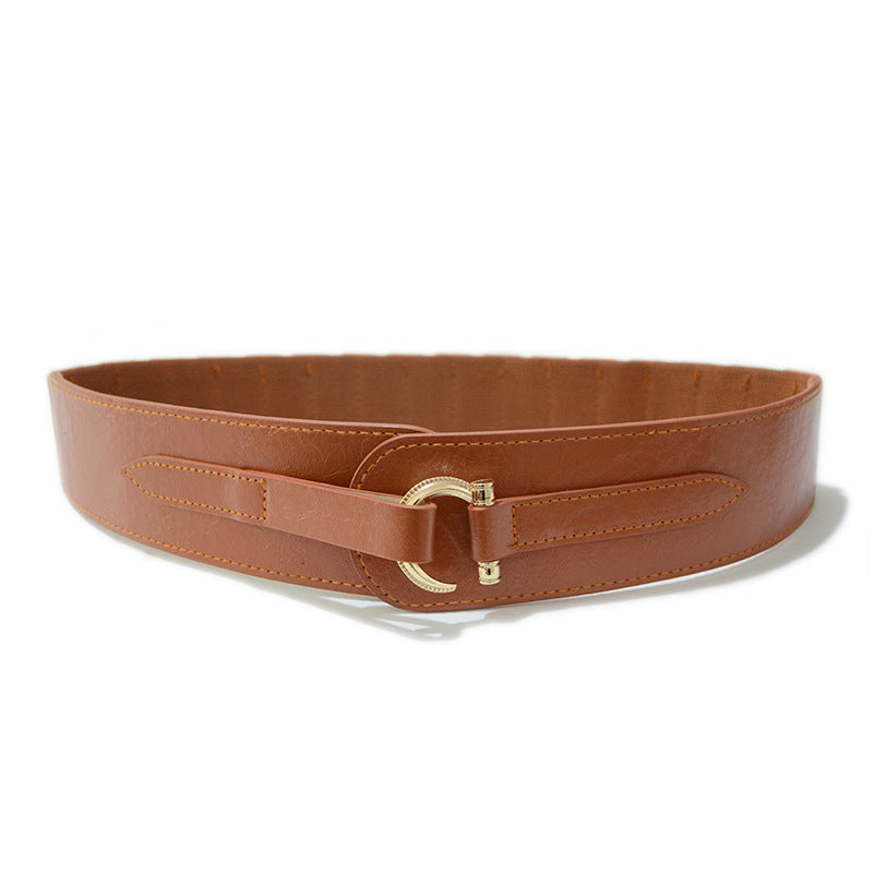 Real cowhide waist elastic band wide waist seal