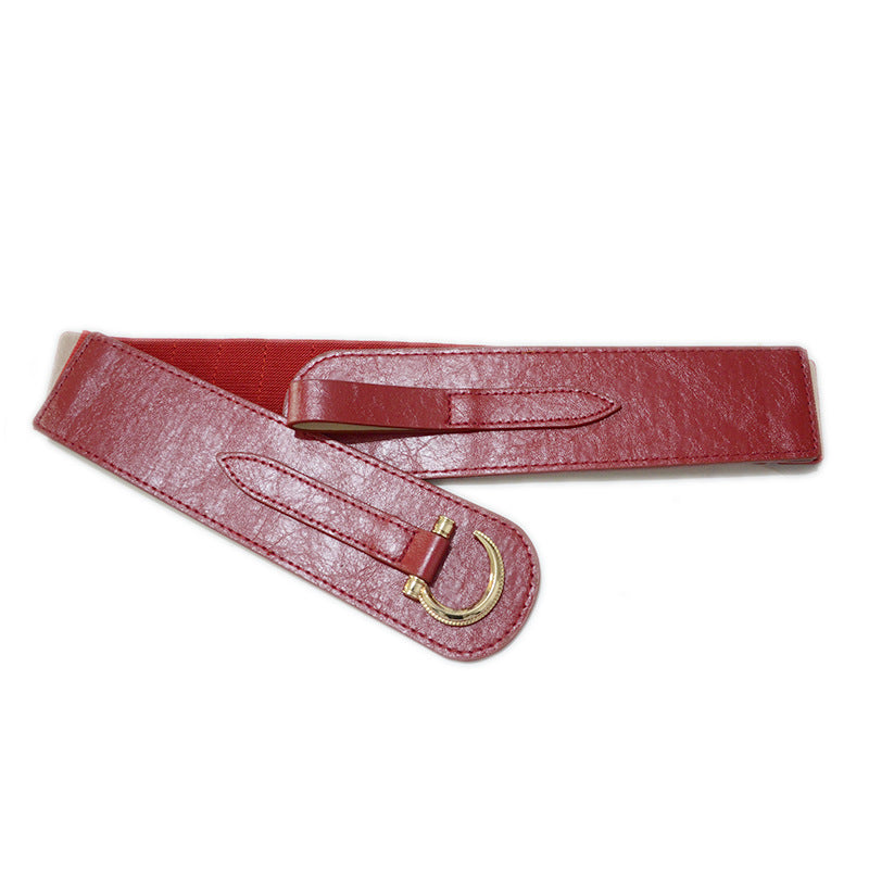 Real cowhide waist elastic band wide waist seal