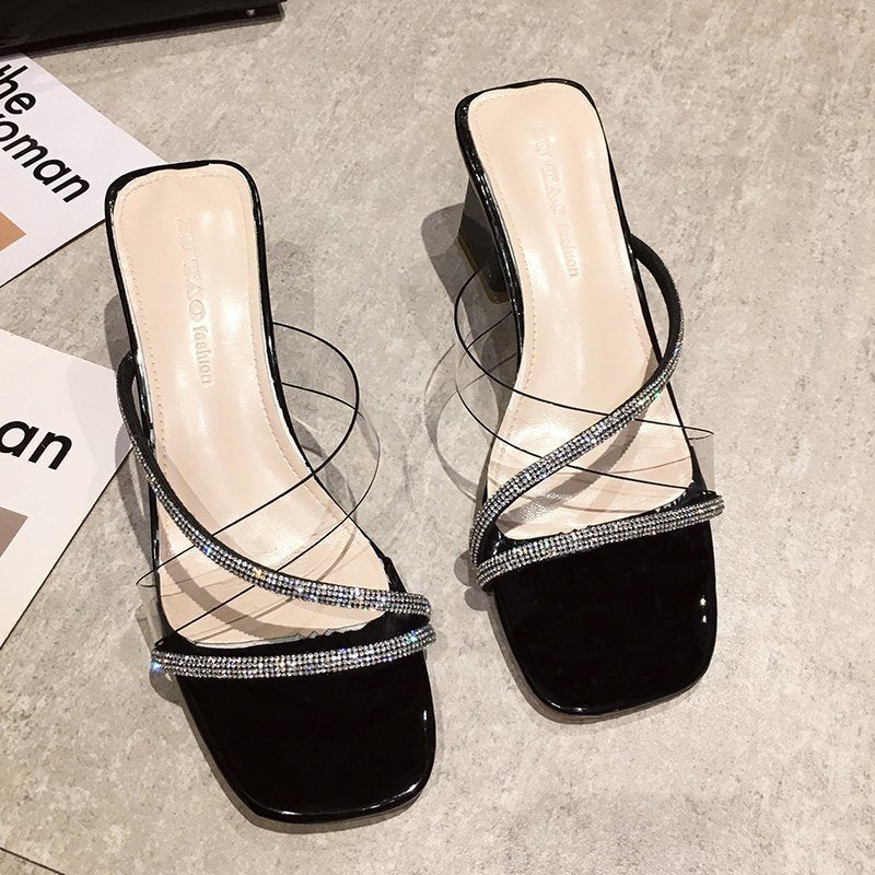 Stylish transparent cool slippers