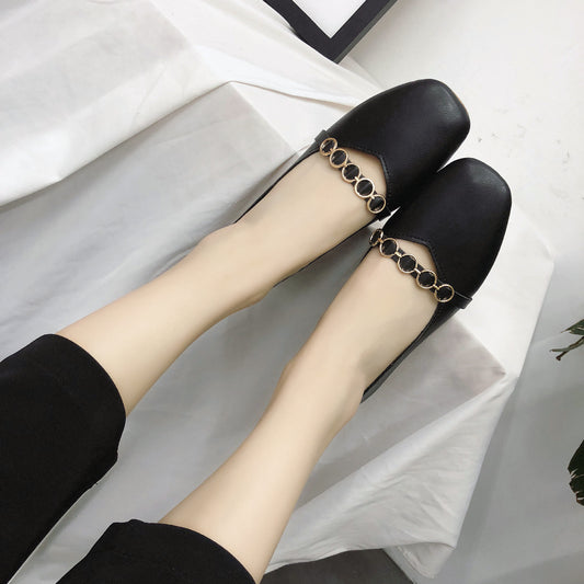 Spring new square head shoes for women