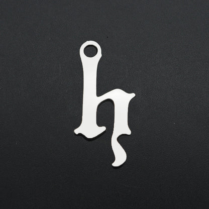 5 pcs/titanium steel hollow letter pendant