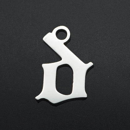5 pcs/titanium steel hollow letter pendant