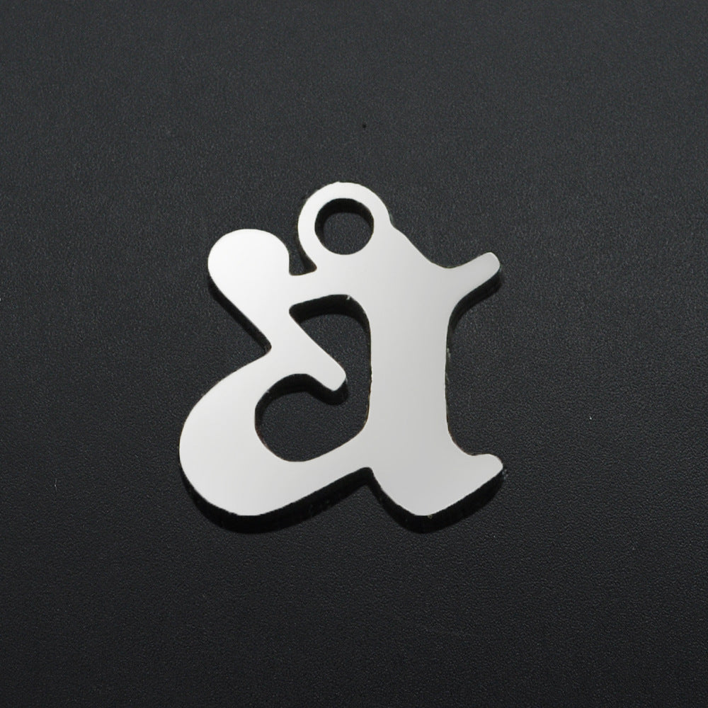 5 pcs/titanium steel hollow letter pendant
