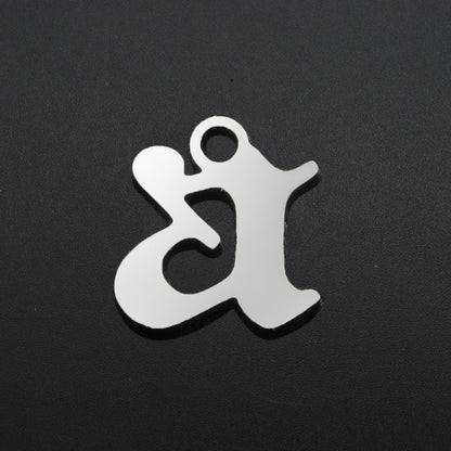 5 pcs/titanium steel hollow letter pendant
