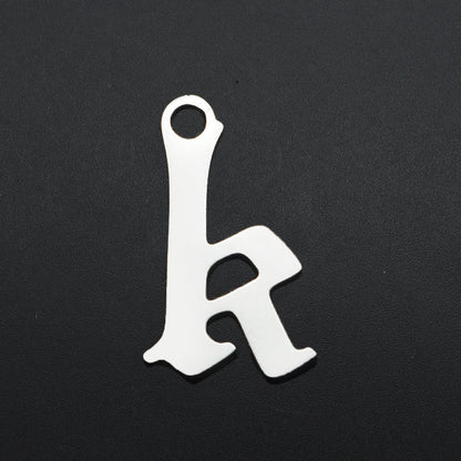 5 pcs/titanium steel hollow letter pendant