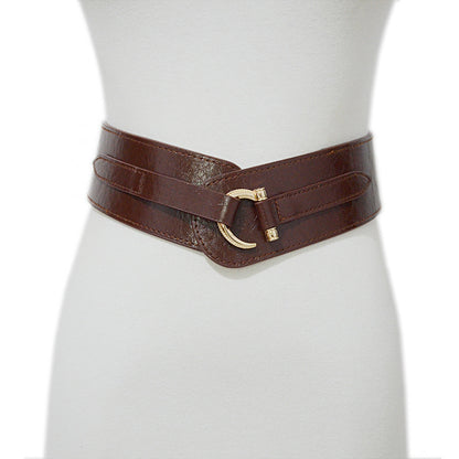 Real cowhide waist elastic band wide waist seal