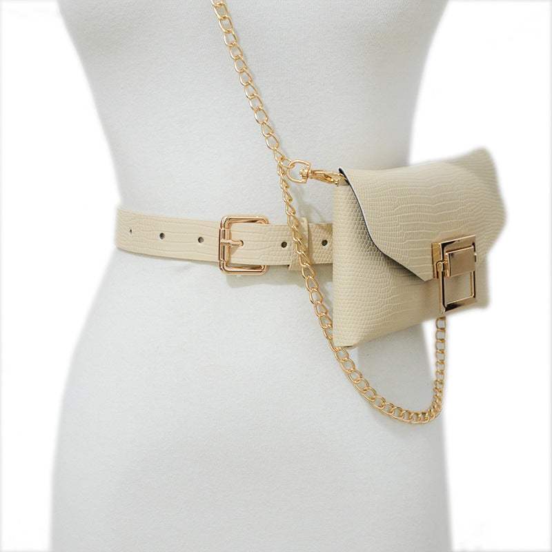 Retro rhombus bag, fanny pack.